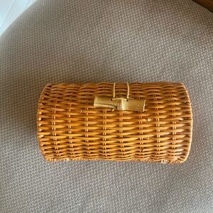 Lilly Pulitzer Gold Accent Woven Clutch.
